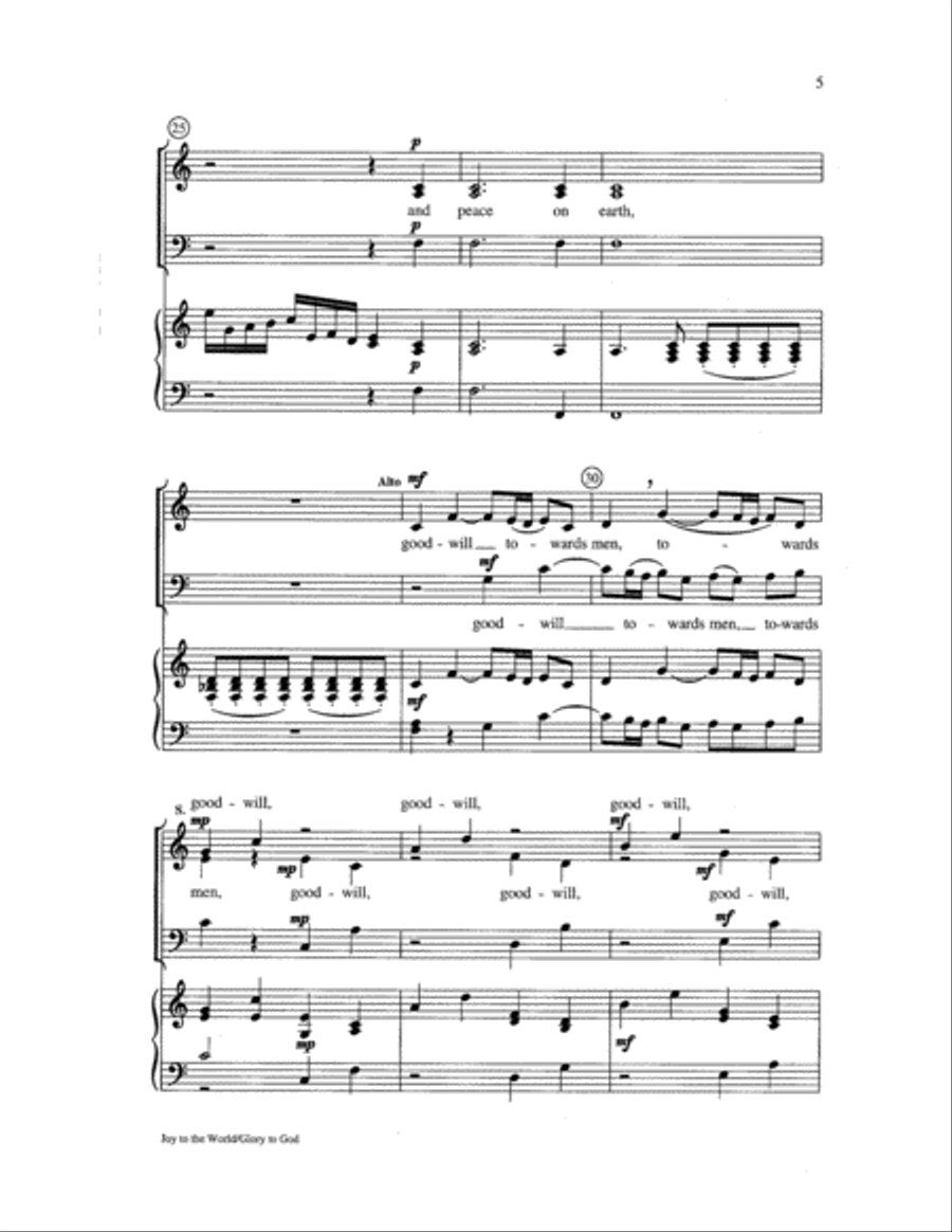 Joy to the World with Glory to God 3-Part scores gallery preview page 5
