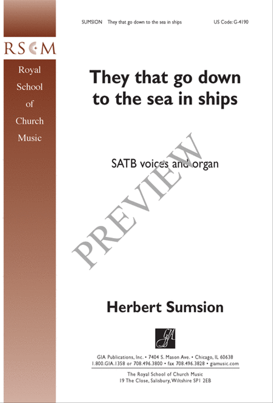 They that Go Down to the Sea in Ships 4-Part scores gallery preview page 2