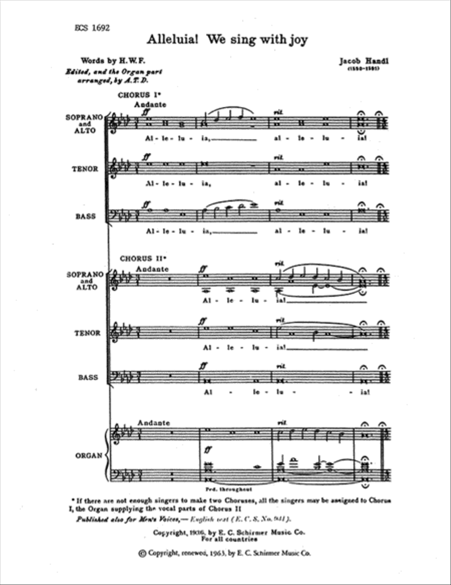 Alleluia! We Sing with Joy Divisi scores gallery preview page 1