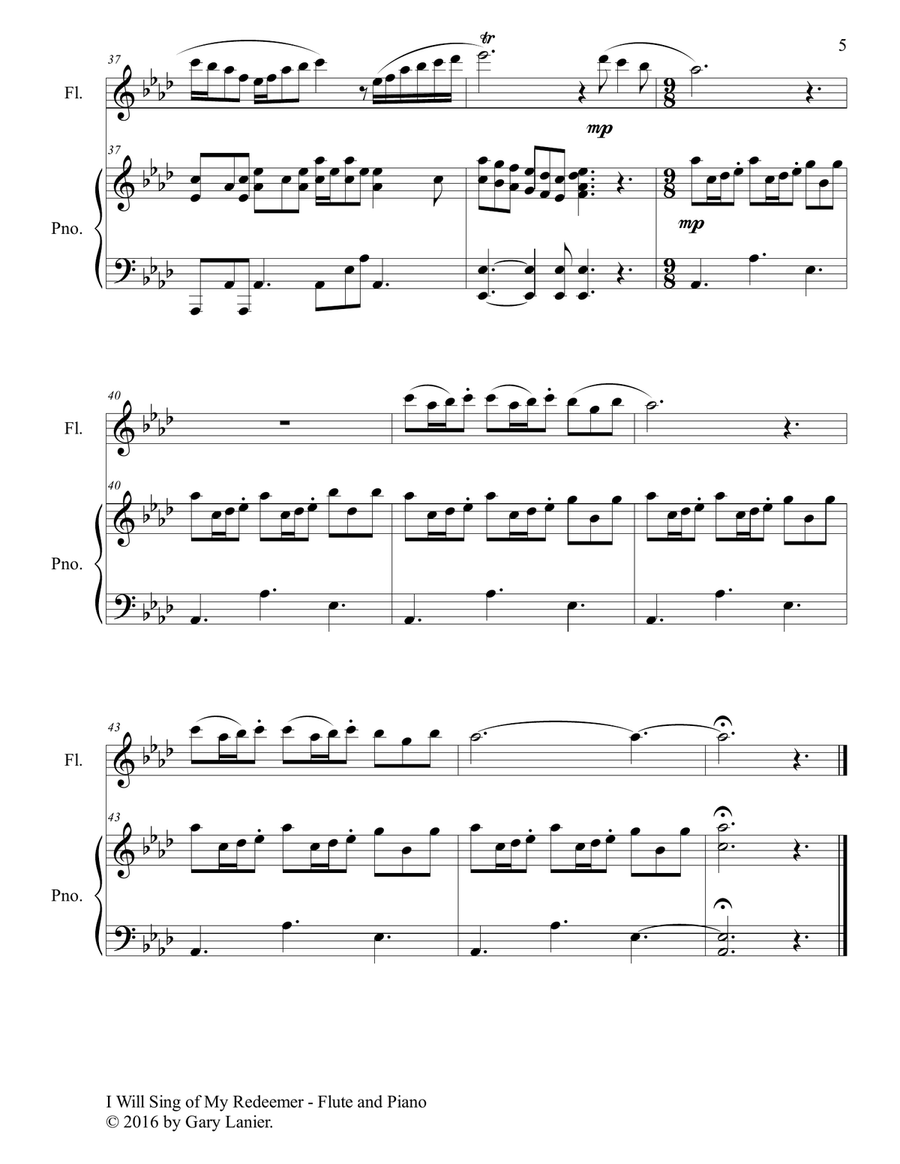 Gary Lanier: 3 Heartfelt Hymns (Duets for Flute and Piano) Gary Lanier: 3 Heartfelt Hymns (Duets for Flute and Piano) Flute Solo scores gallery preview page 6
