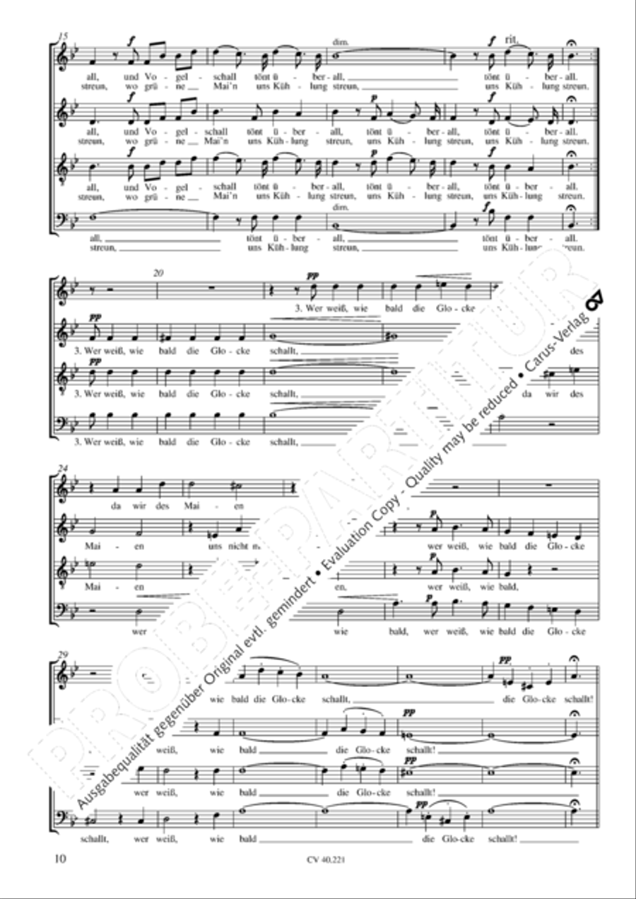 Im Freien zu singen (Heft 1) Choir scores gallery preview page 11