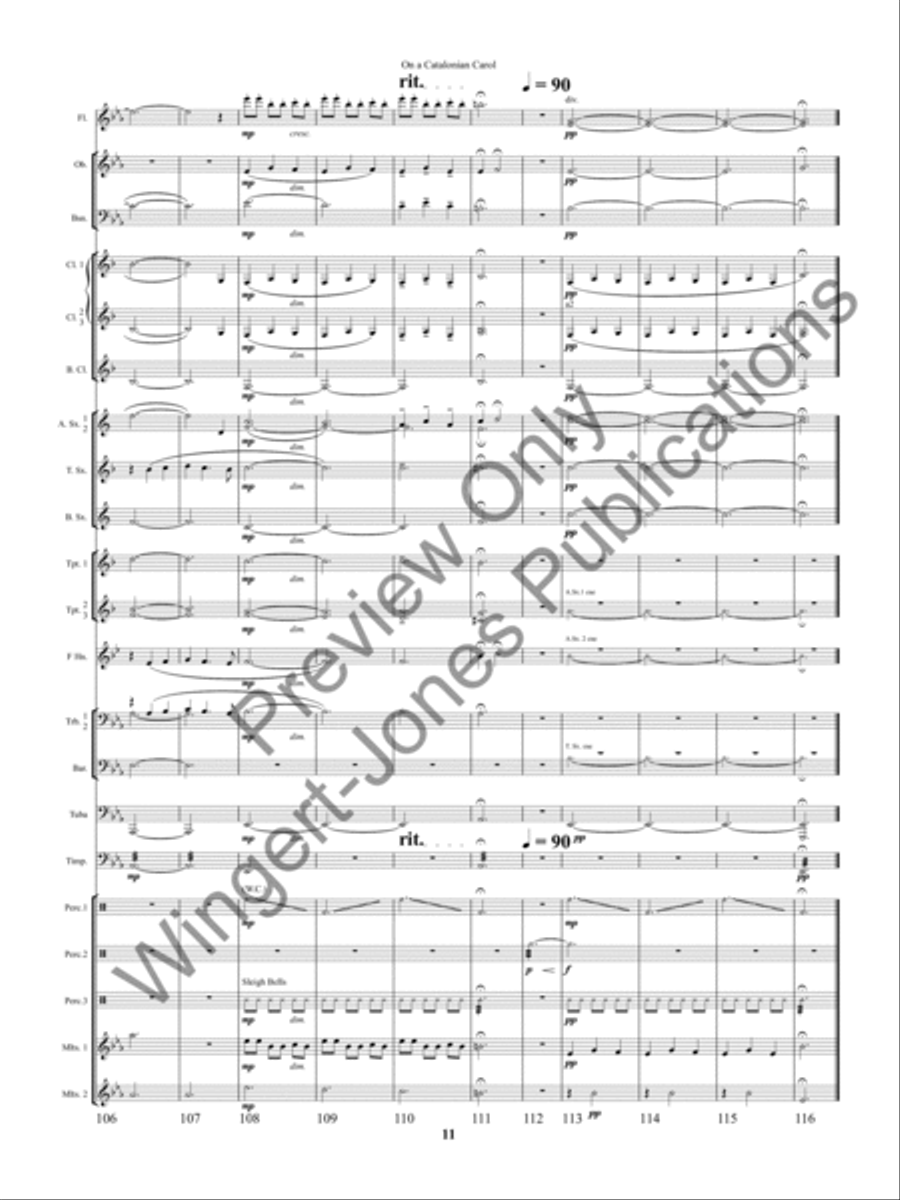 On A Catalonian Carol Concert Band scores gallery preview page 14