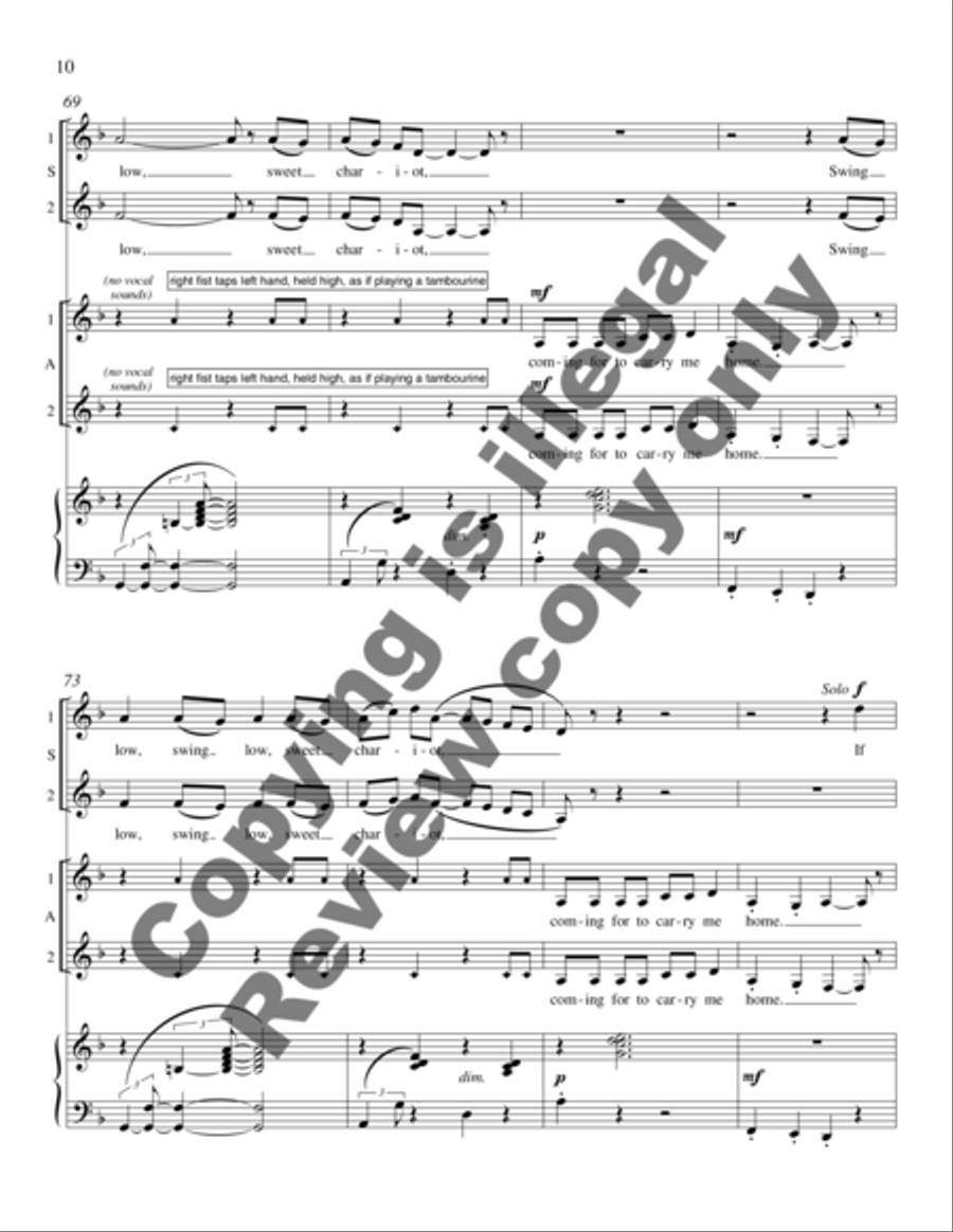 Tambourines from Harlem Songs SSAA scores gallery preview page 17