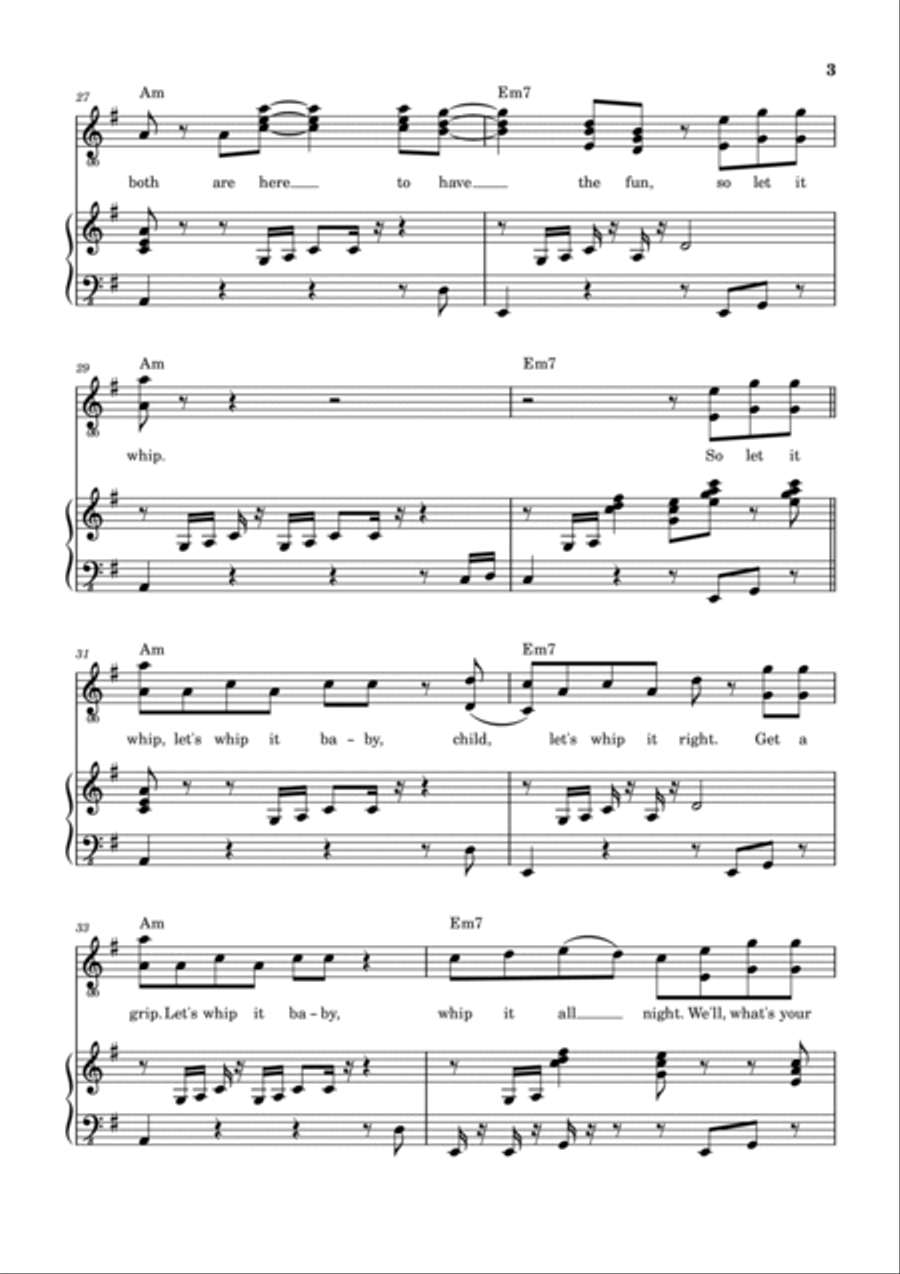 Let It Whip Piano, Vocal, Guitar scores gallery preview page 4