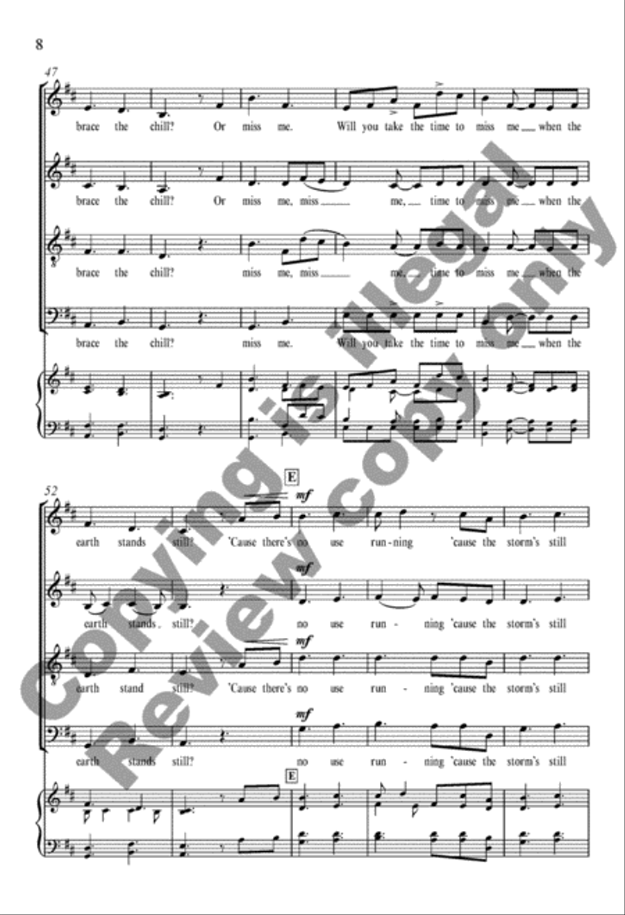 When the Earth Stands Still 4-Part scores gallery preview page 15