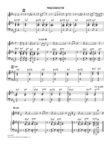 Jazz Combo Pak #45 (The Beatles) - Piano/Conductor