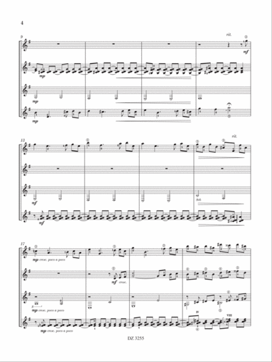 Prologue, fougue et allegro trépidant Guitar Ensemble scores gallery preview page 4