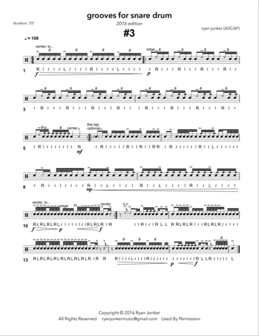 Nine Grooves for Snare Drum Snare Drum scores gallery preview page 4