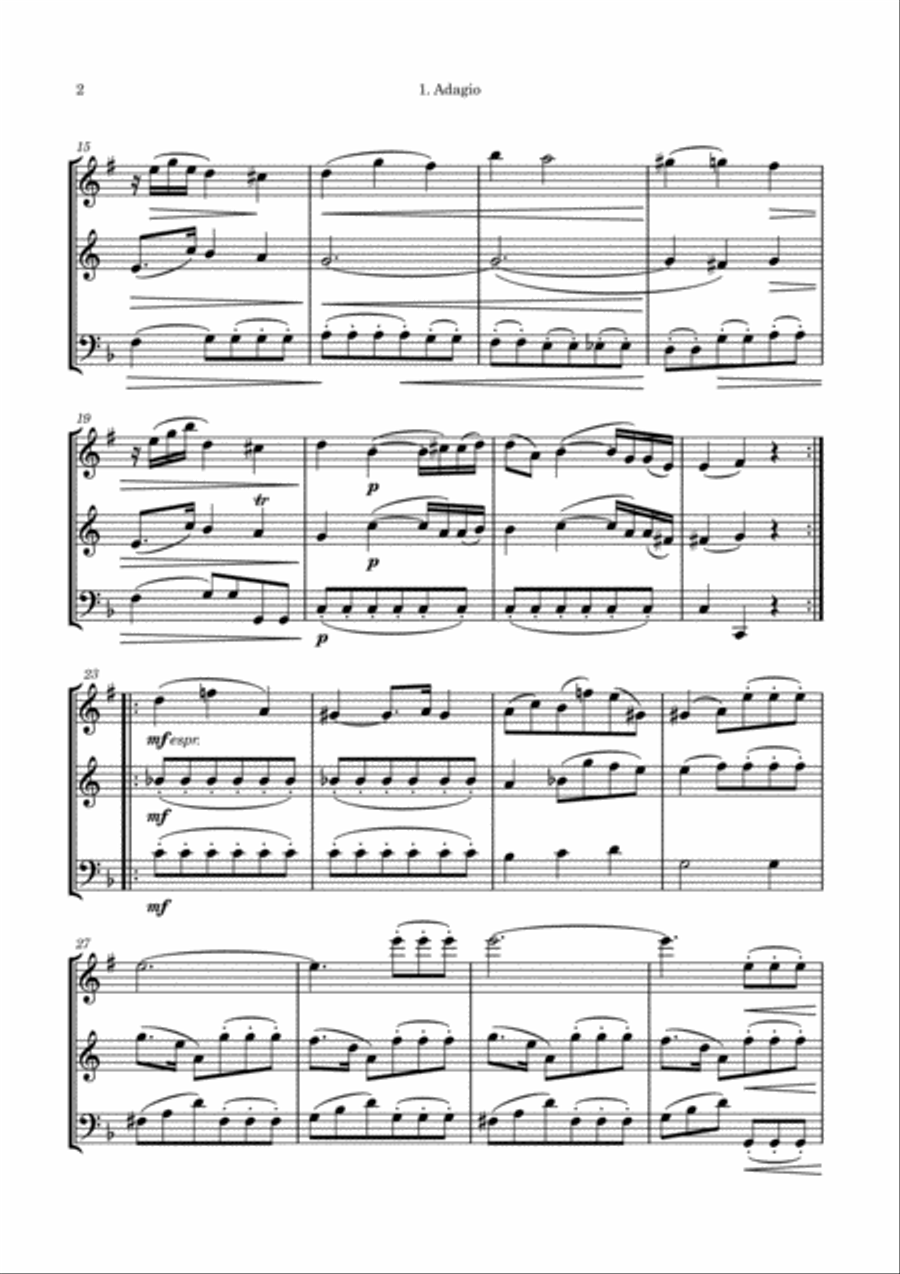 J. Haydn: Divertimento i F major Woodwind Trio scores gallery preview page 2