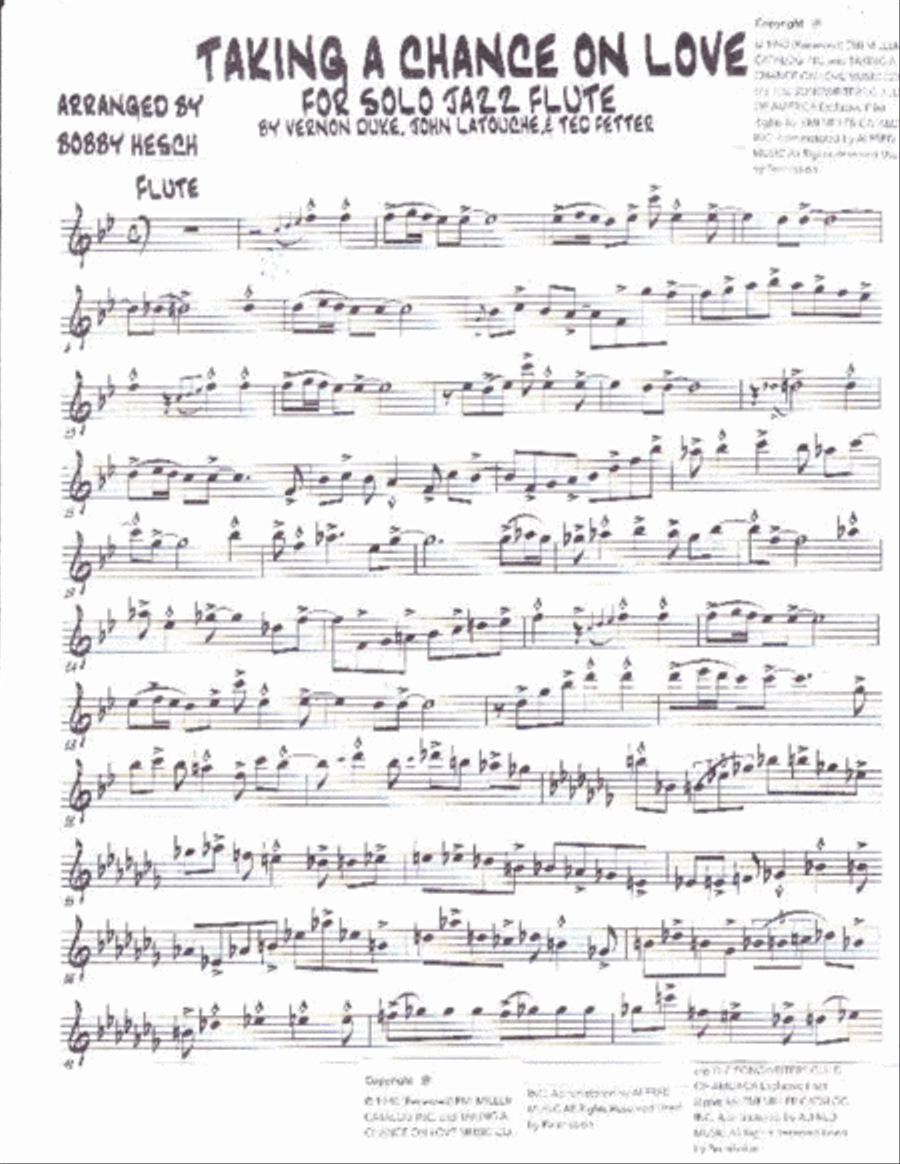 Taking A Chance On Love Flute Solo scores gallery preview page 2