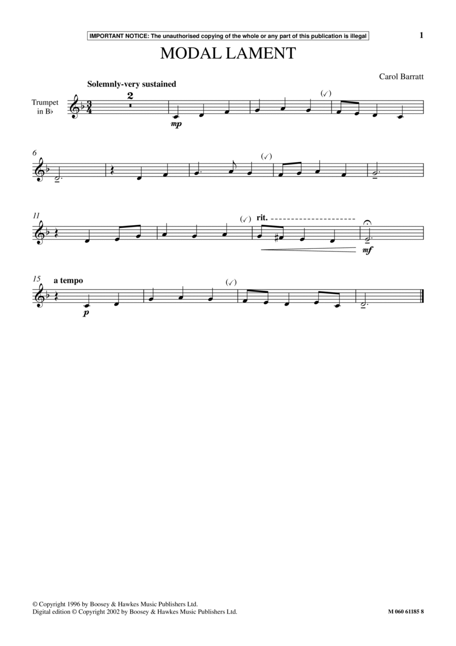 Modal Lament School and Community scores gallery preview page 1