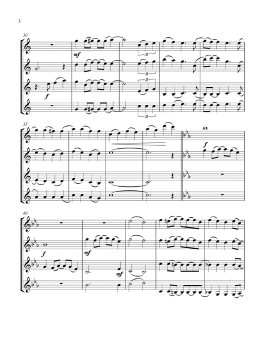A Whole New World Clarinet Quartet scores gallery preview page 4