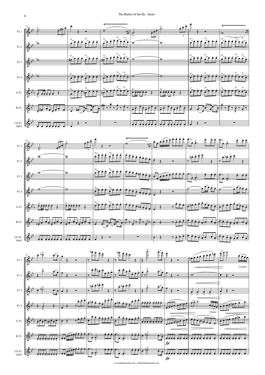 The Barber of Seville - Overture for Flute Choir Flute Choir scores gallery preview page 5