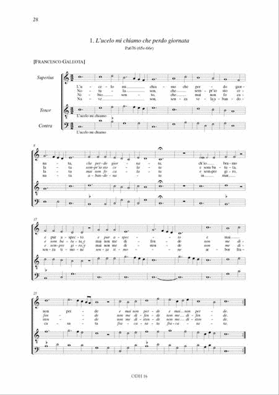 Poetry and music at the courts of Mantua and Ferrara - 1. ‘Bird Music’. Critical edition Voice scores gallery preview page 2