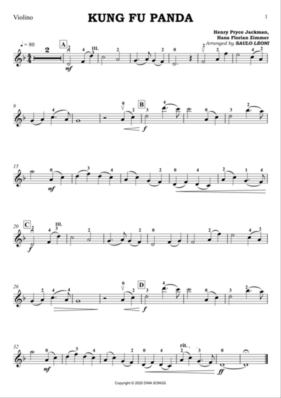 Kung Fu Panda Chamber Music scores gallery preview page 6