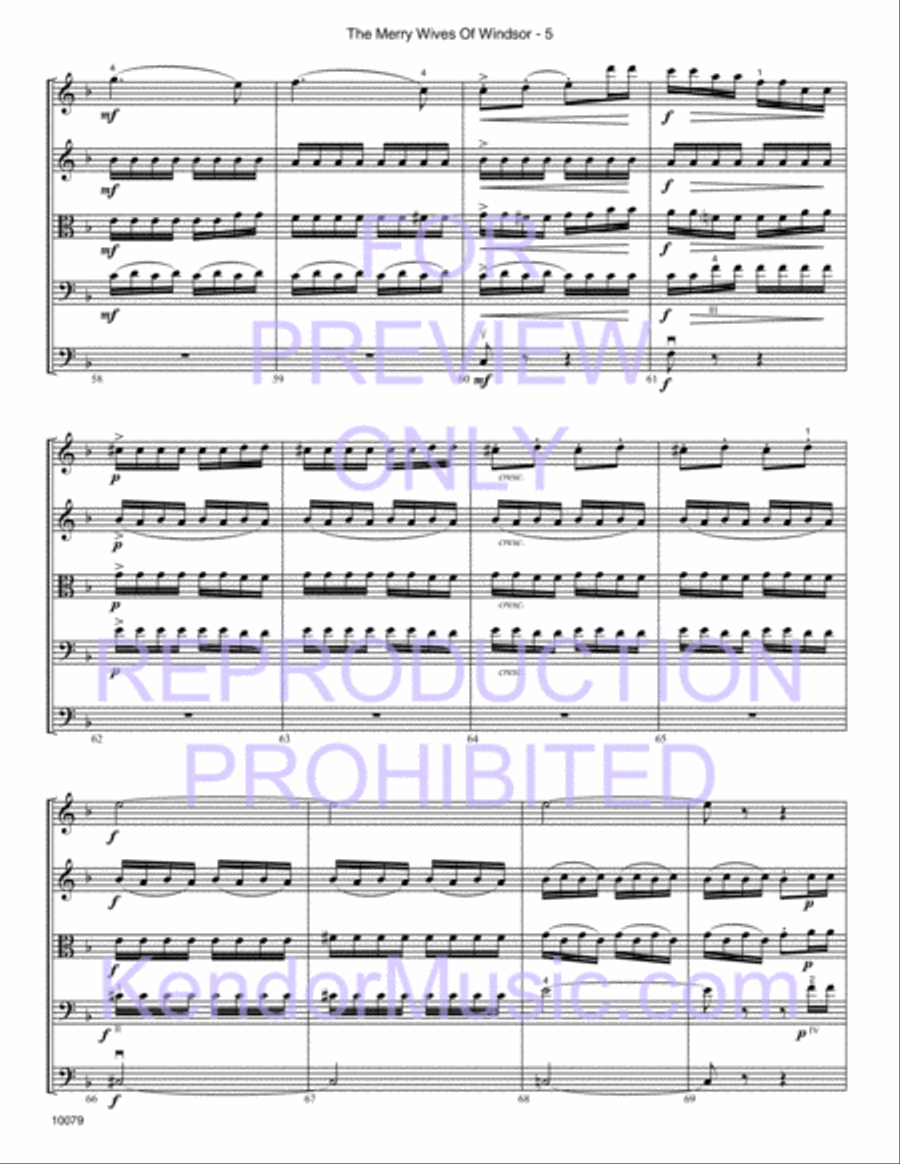 Merry Wives Of Windsor, The (Themes From The Overture) Orchestra scores gallery preview page 7