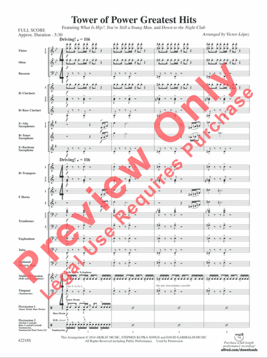 Tower of Power Greatest Hits Concert Band scores gallery preview page 4