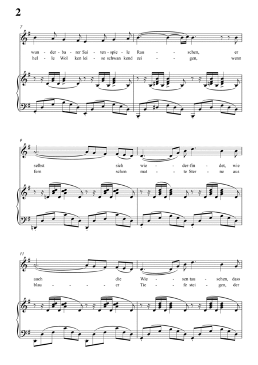 Schubert-Der Fluss in G for Vocal and Piano Voice scores gallery preview page 3