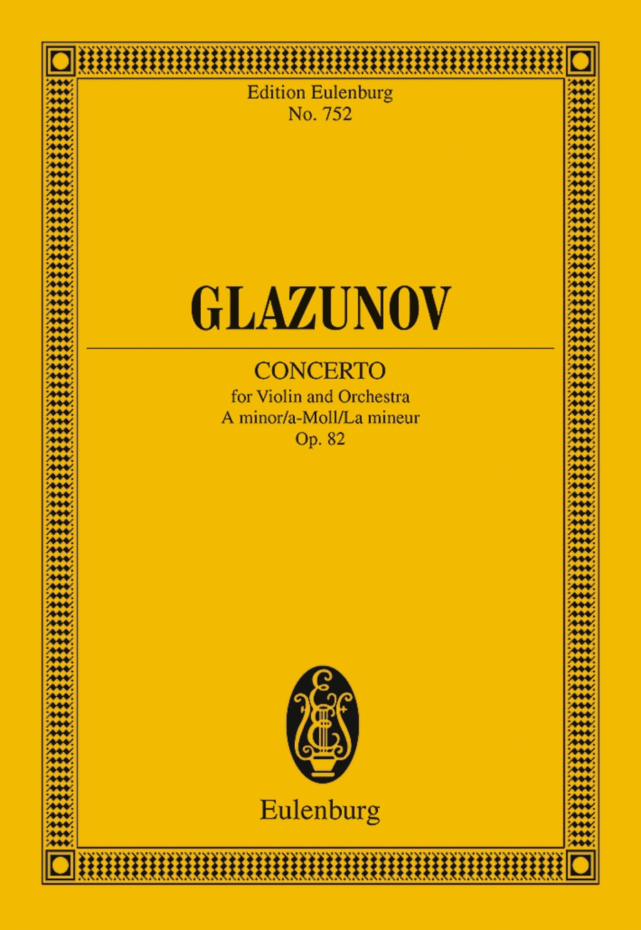 Violin Concerto in A Minor, Op. 82 Orchestra scores gallery preview page 1