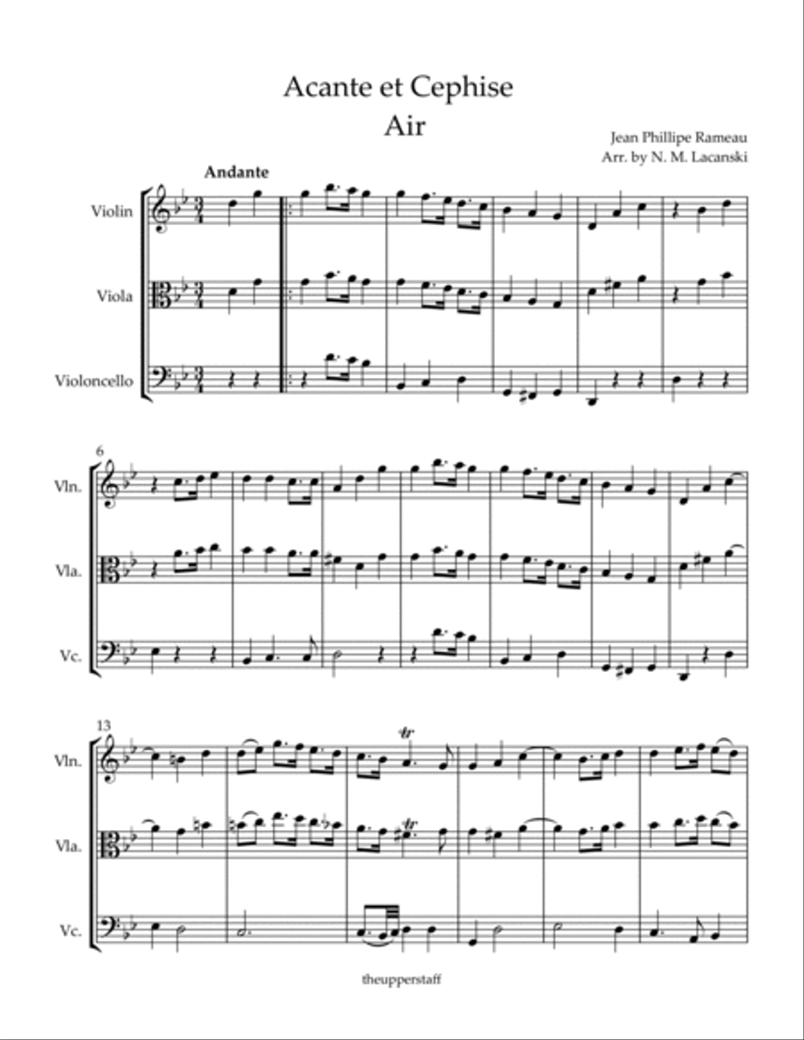Acante et Cephise - Air String Trio scores gallery preview page 2