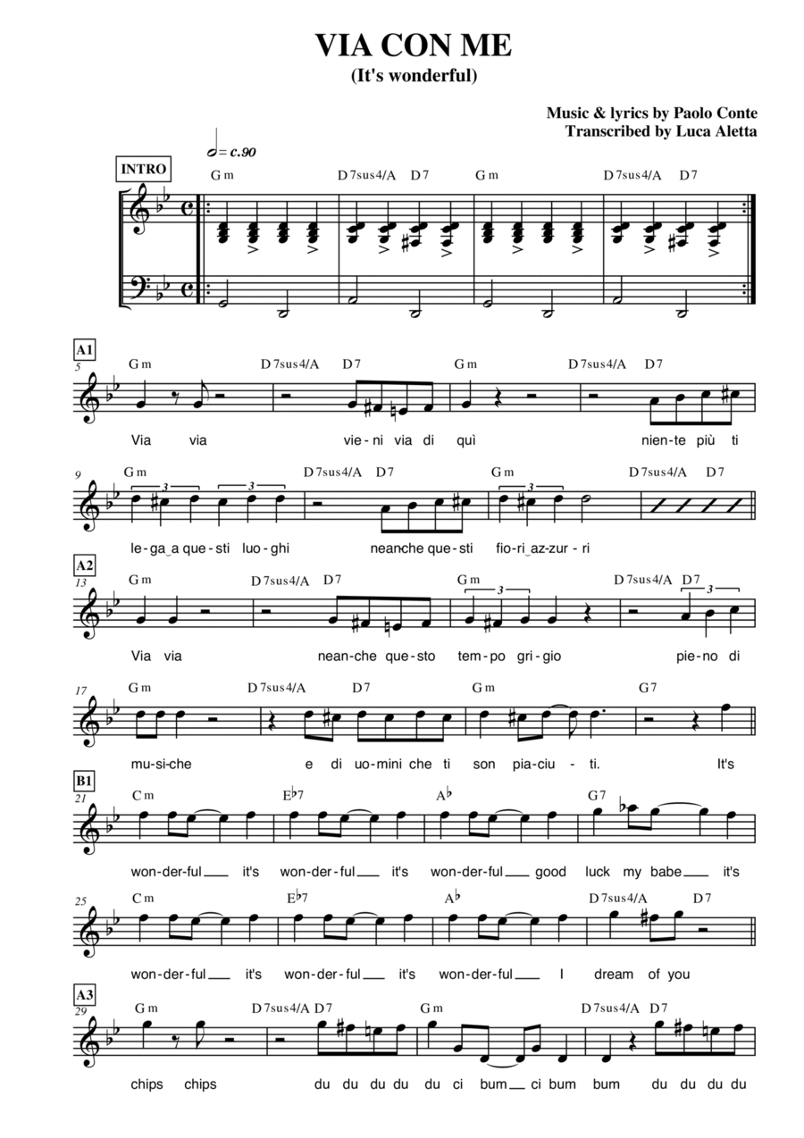 Via Con Me Piano scores gallery preview page 1
