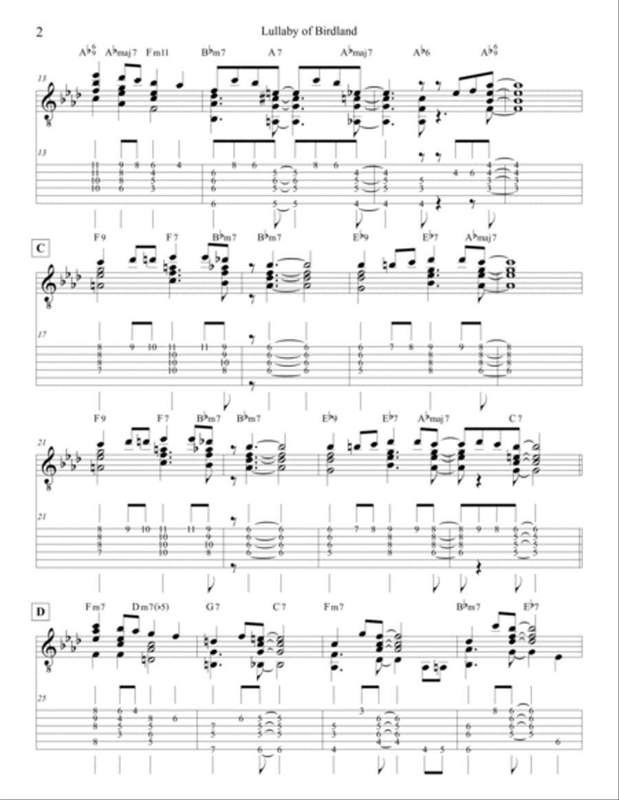 Lullaby Of Birdland Electric Guitar scores gallery preview page 2