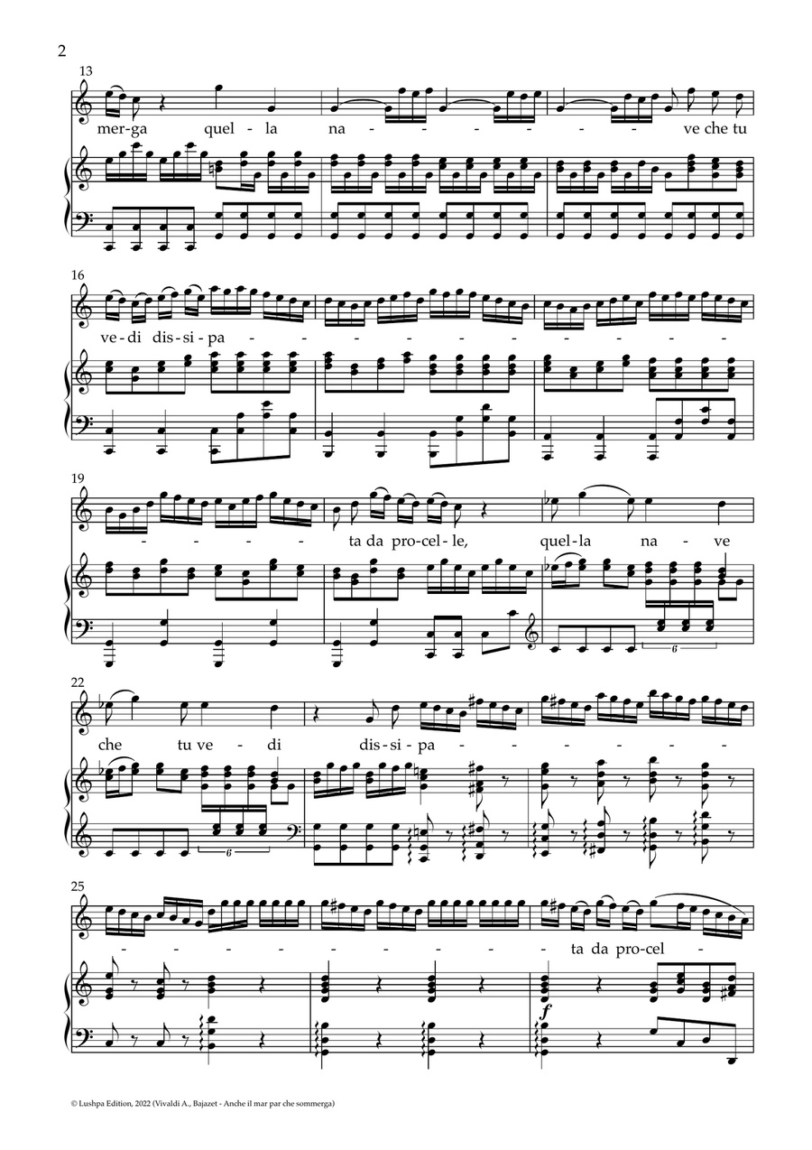 Anche il mar par che sommerga Piano, Vocal scores gallery preview page 4