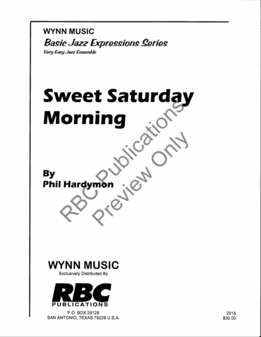 Sweet Saturday Morning Sweet Saturday Morning Jazz Ensemble scores gallery preview page 2