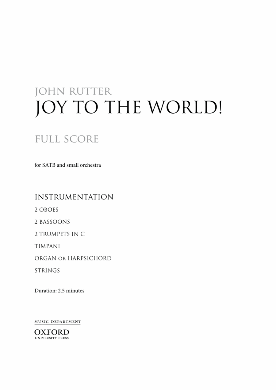 Joy to the world! 4-Part scores gallery preview page 1