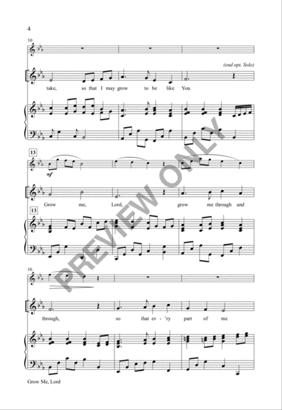 Grow Me, Lord Unison Choir scores gallery preview page 3