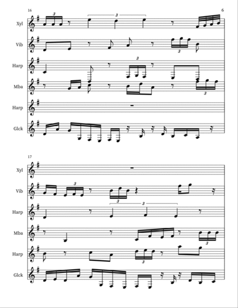 Form 'R' for Hrpschrd, Pitched Prcssn Small Ensemble scores gallery preview page 6