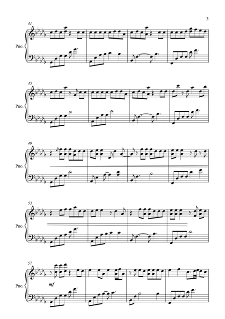 Stay Piano Solo scores gallery preview page 3