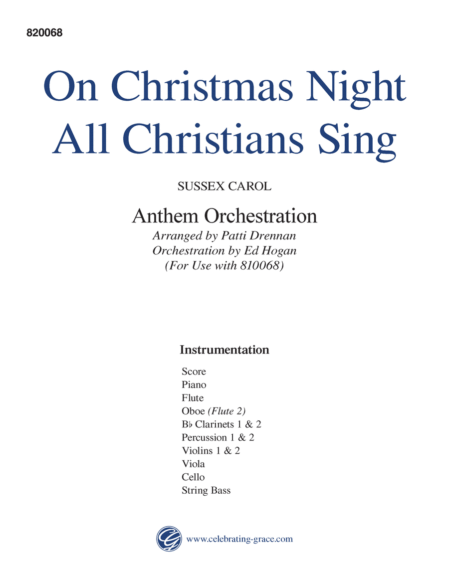 On Christmas Night All Christians Sing 4-Part scores gallery preview page 1