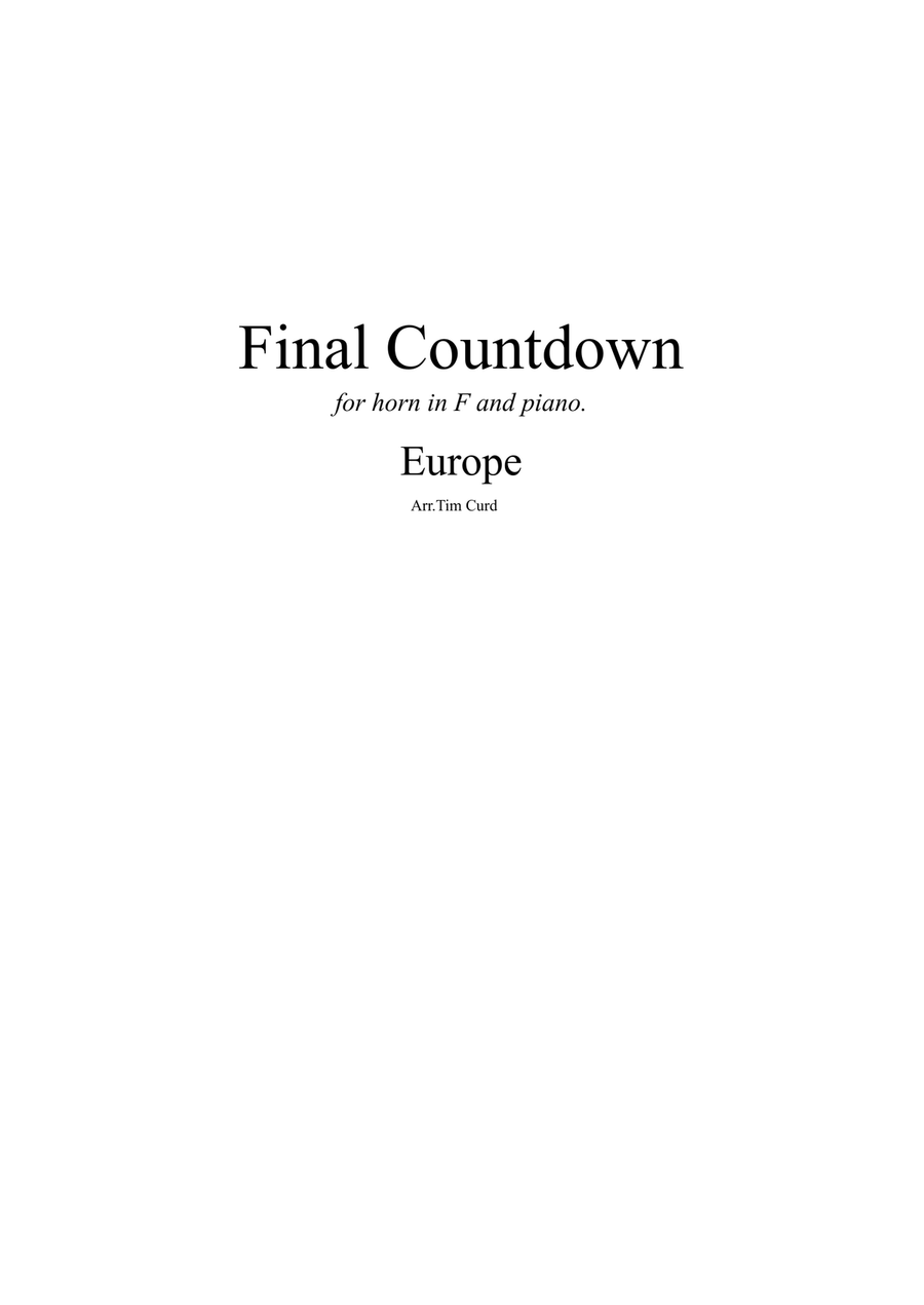 Final Countdown Piano scores gallery preview page 1