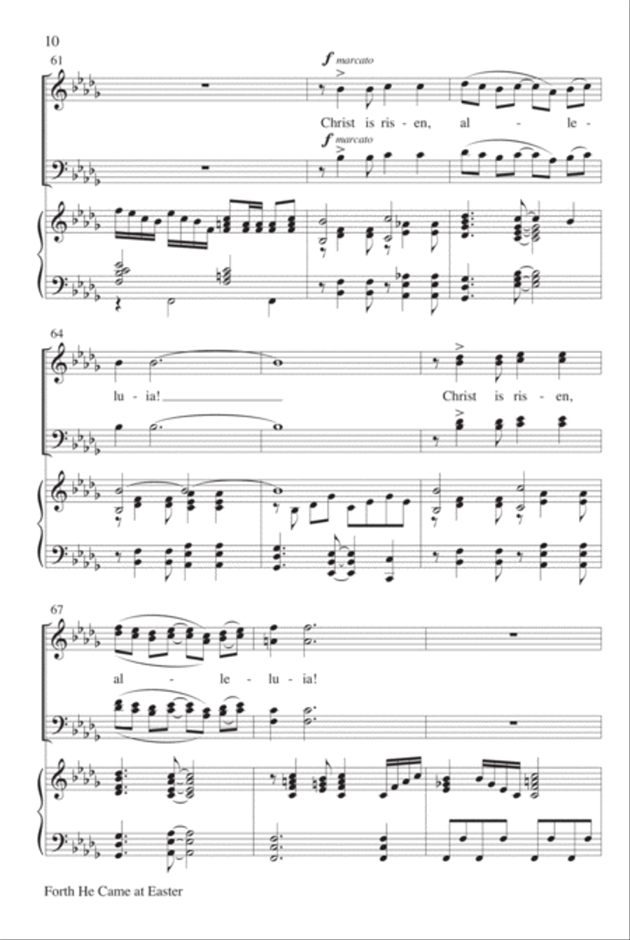 Forth He Came at Easter 4-Part scores gallery preview page 11