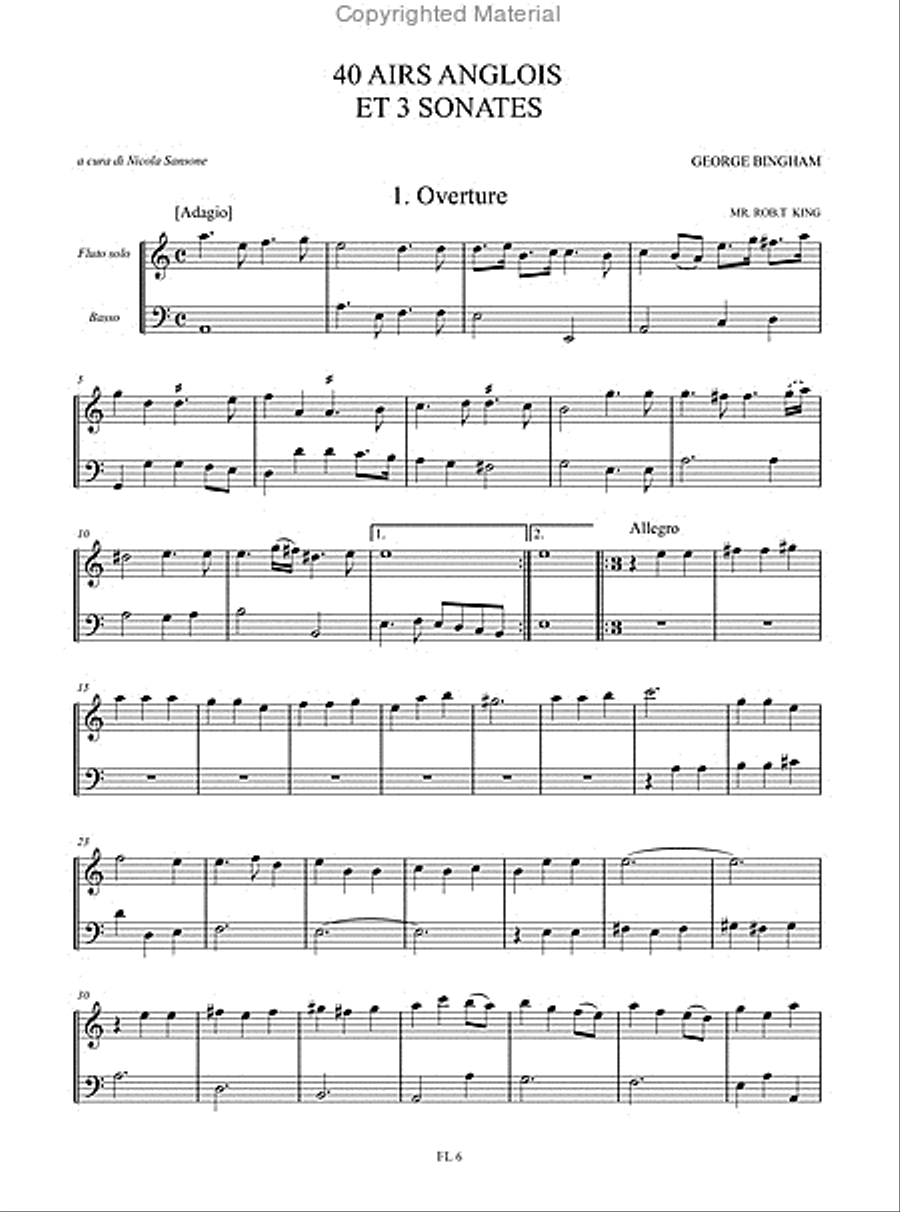 40 Airs Anglois et 3 Sonates for Treble Recorder and Continuo (Nos. 1-40 and 43) and 2 Treble Recorders (Nos. 41 and 42) Alto Recorder scores gallery preview page 2