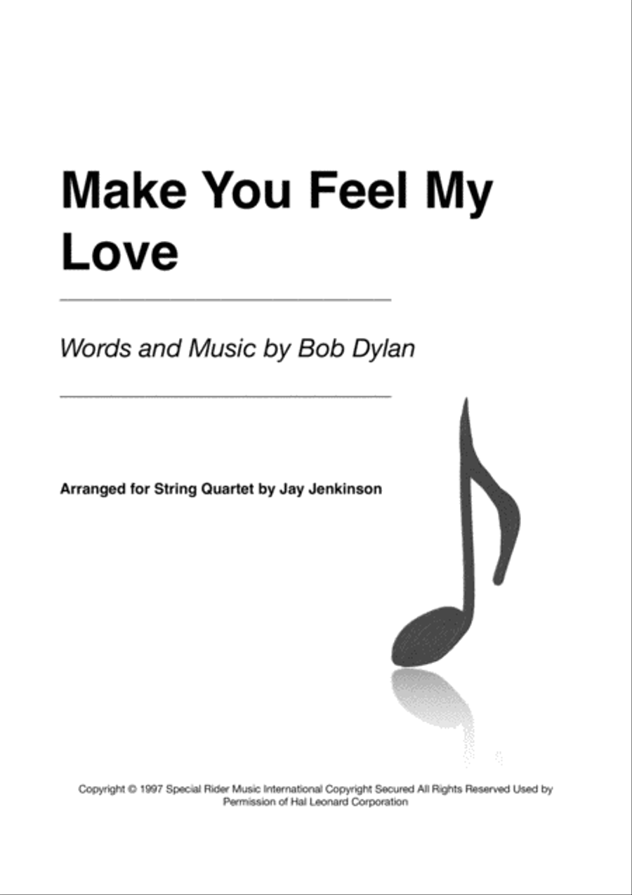Make You Feel My Love String Quartet scores gallery preview page 1