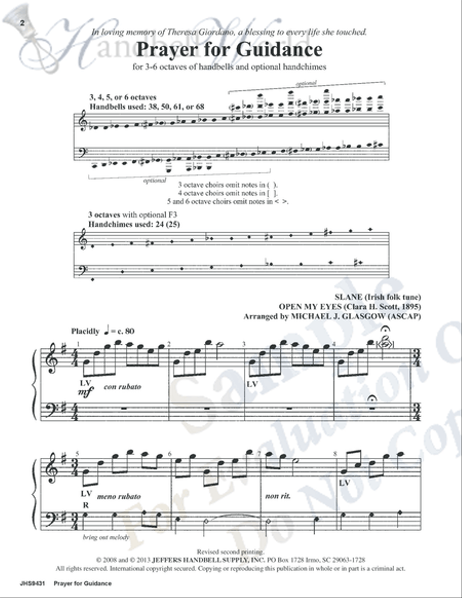 Prayer for Guidance 5-Octaves scores gallery preview page 2