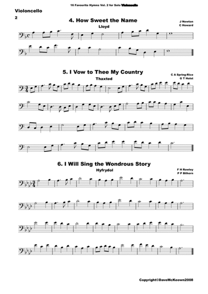 16 Favourite Hymns Vol.2 for solo Cello image number null