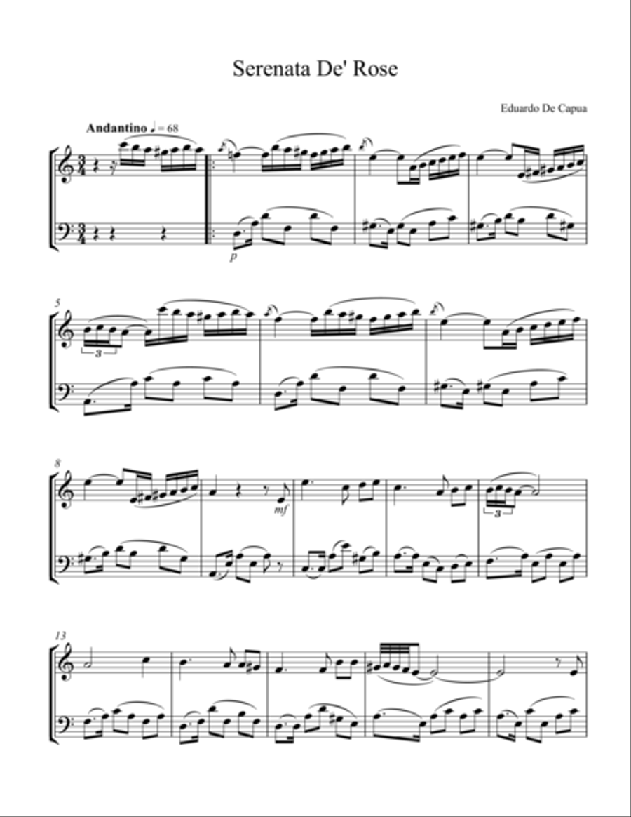 Seranata De' Rose Seranata De' Rose String Duet scores gallery preview page 1