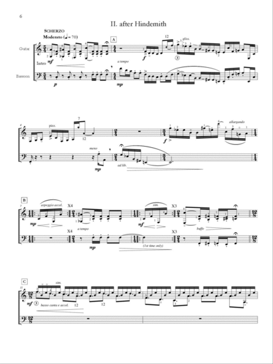 Fantasias Concertantes for Bassoon and Guitar Bassoon scores gallery preview page 3