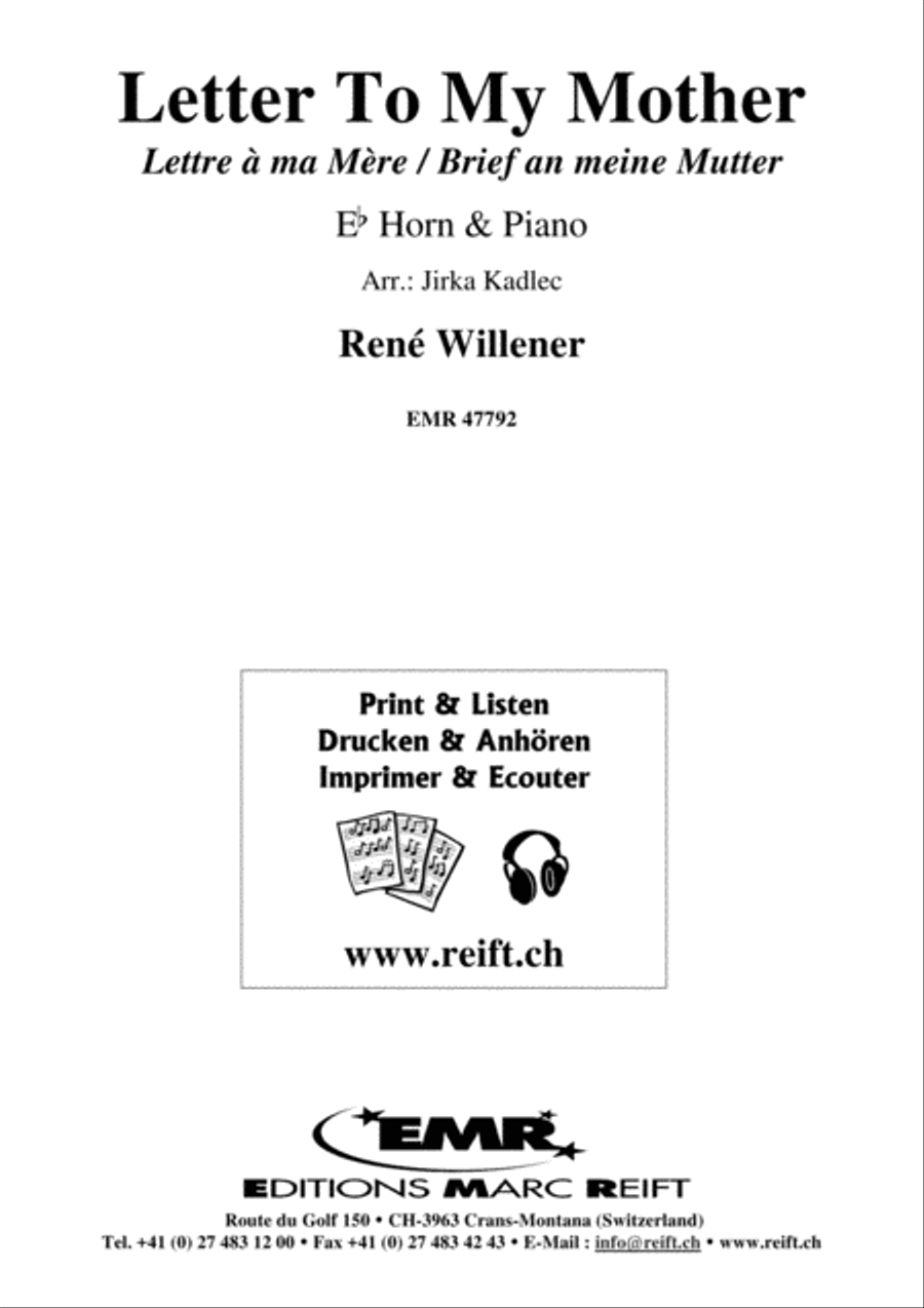 Letter To My Mother Horn scores gallery preview page 1
