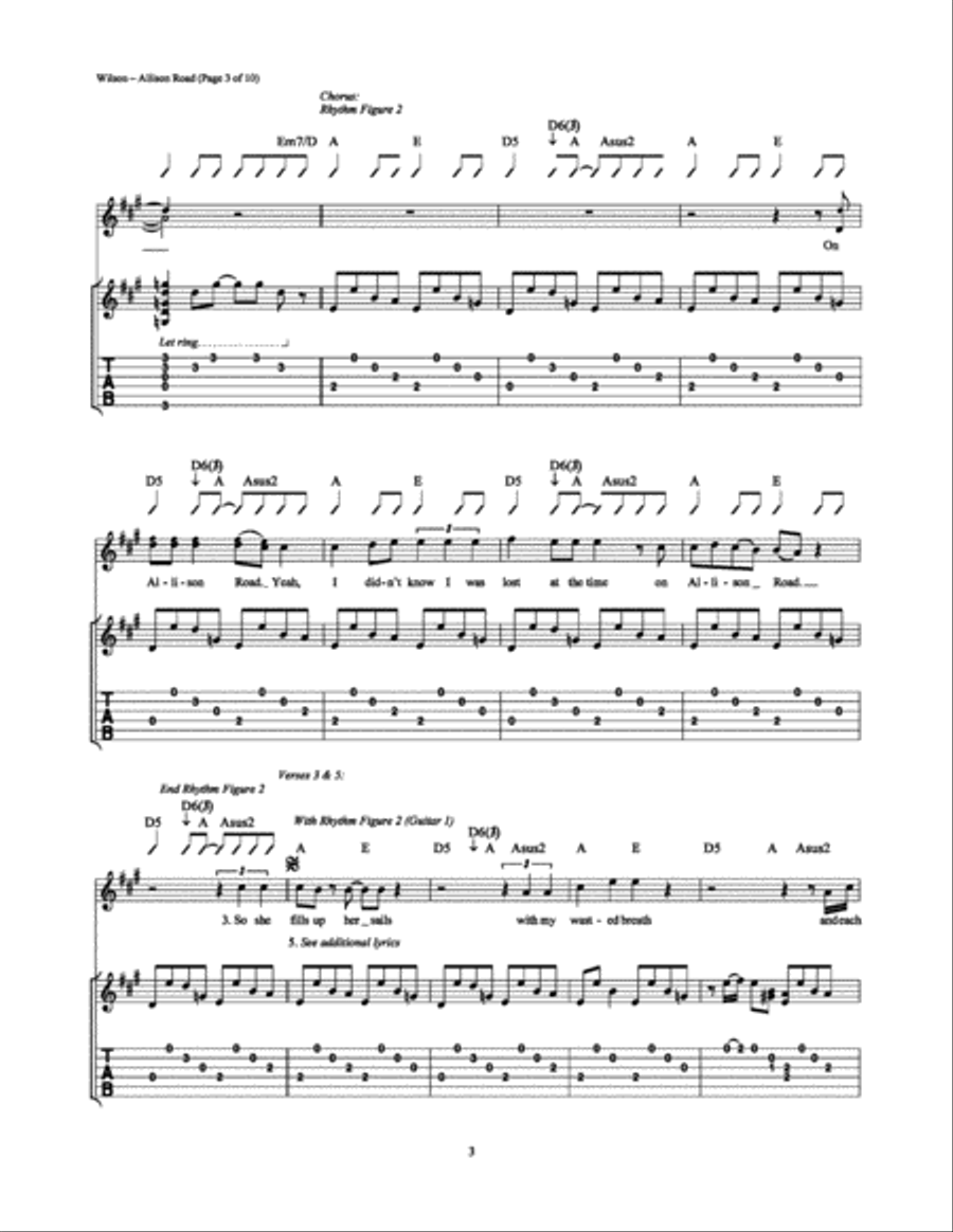 Allison Road Allison Road Electric Guitar scores gallery preview page 3