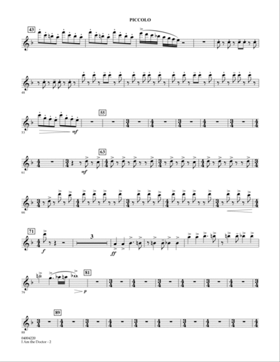 I Am the Doctor (from Doctor Who) - Piccolo Piccolo scores gallery preview page 2