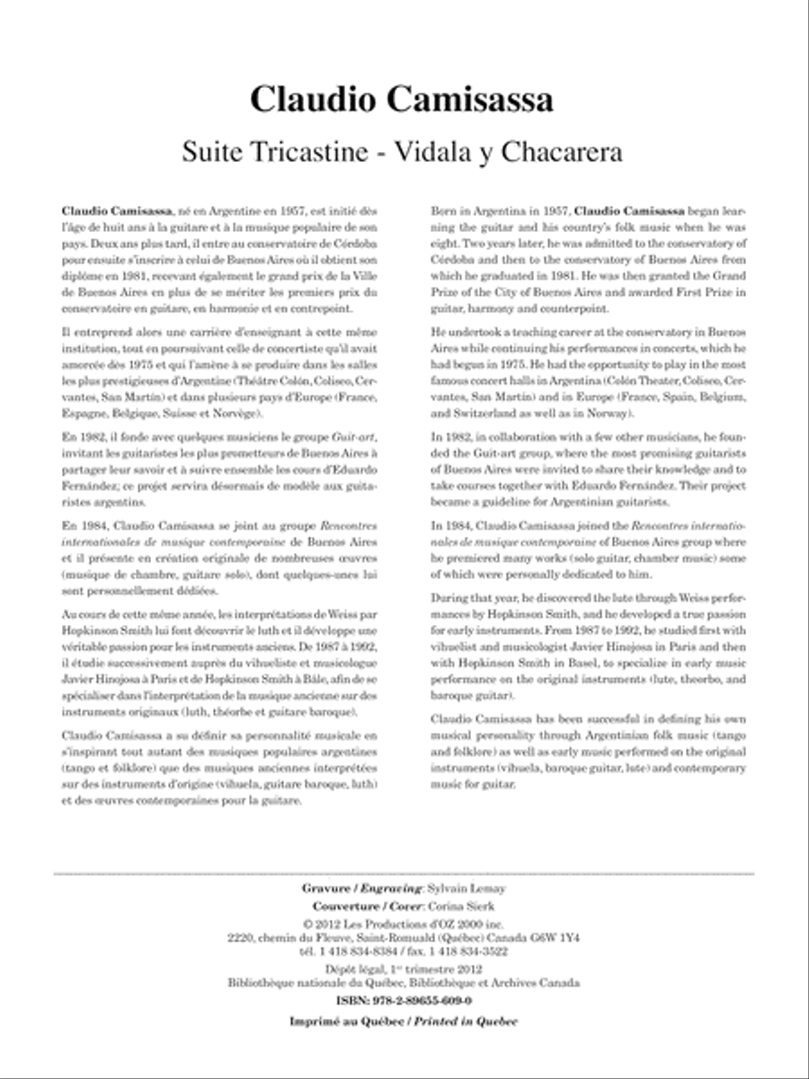 Suite Tricastine - Vidala y Chacarera Guitar Ensemble scores gallery preview page 2