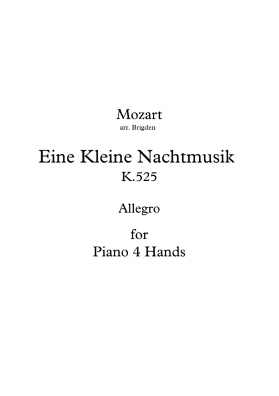 Eine Kleine Nachtmusik (Allegro) Piano scores gallery preview page 1