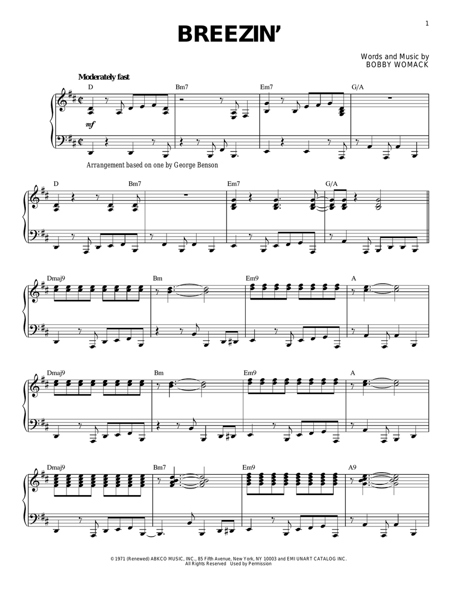 Breezin' Piano Solo scores gallery preview page 1