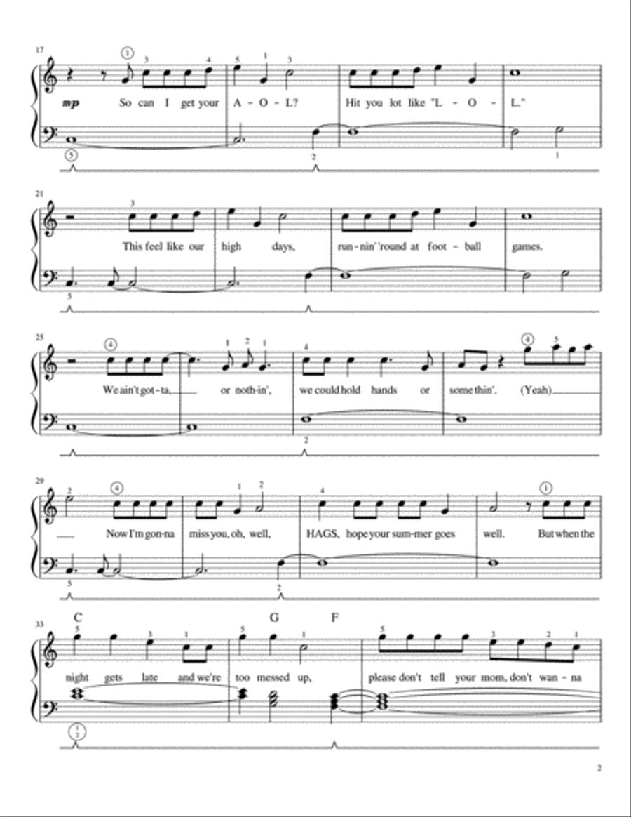 Young & Alive Easy Piano scores gallery preview page 2