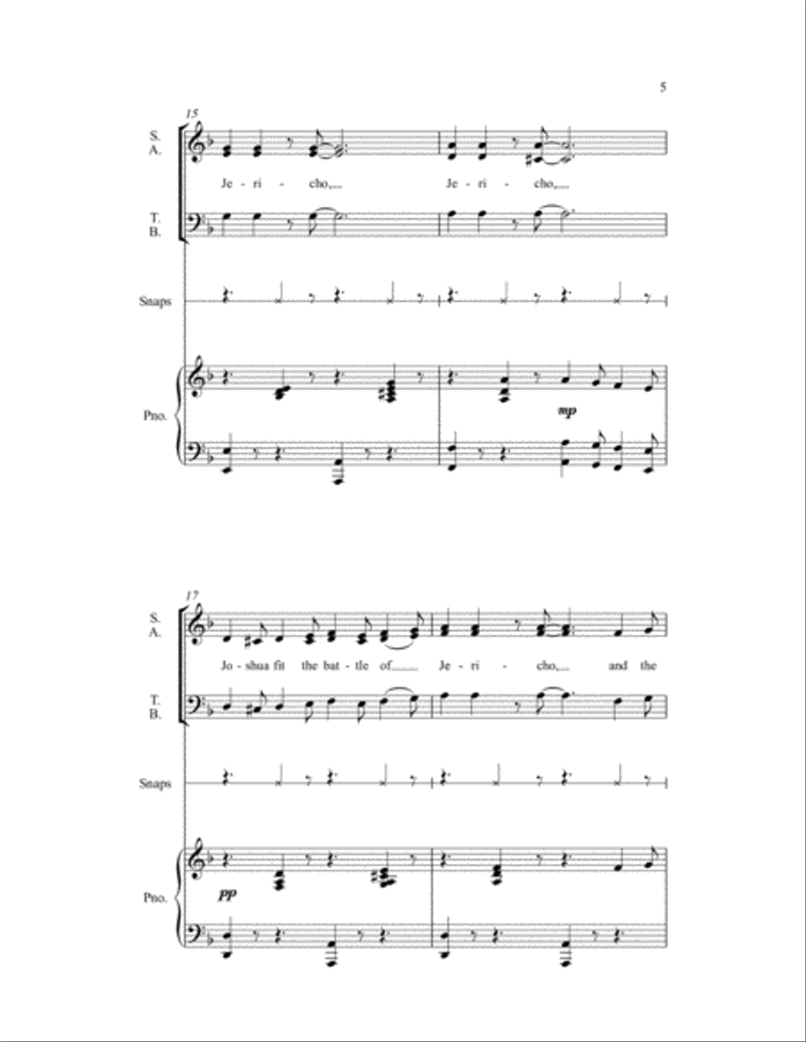 Joshua Fit the Battle of Jericho 4-Part scores gallery preview page 5