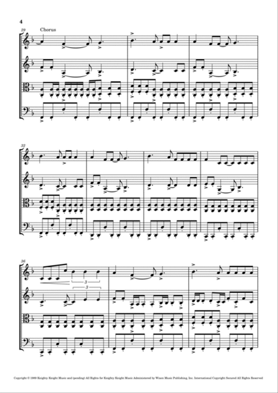 The Best (simply The Best) String Quartet scores gallery preview page 4